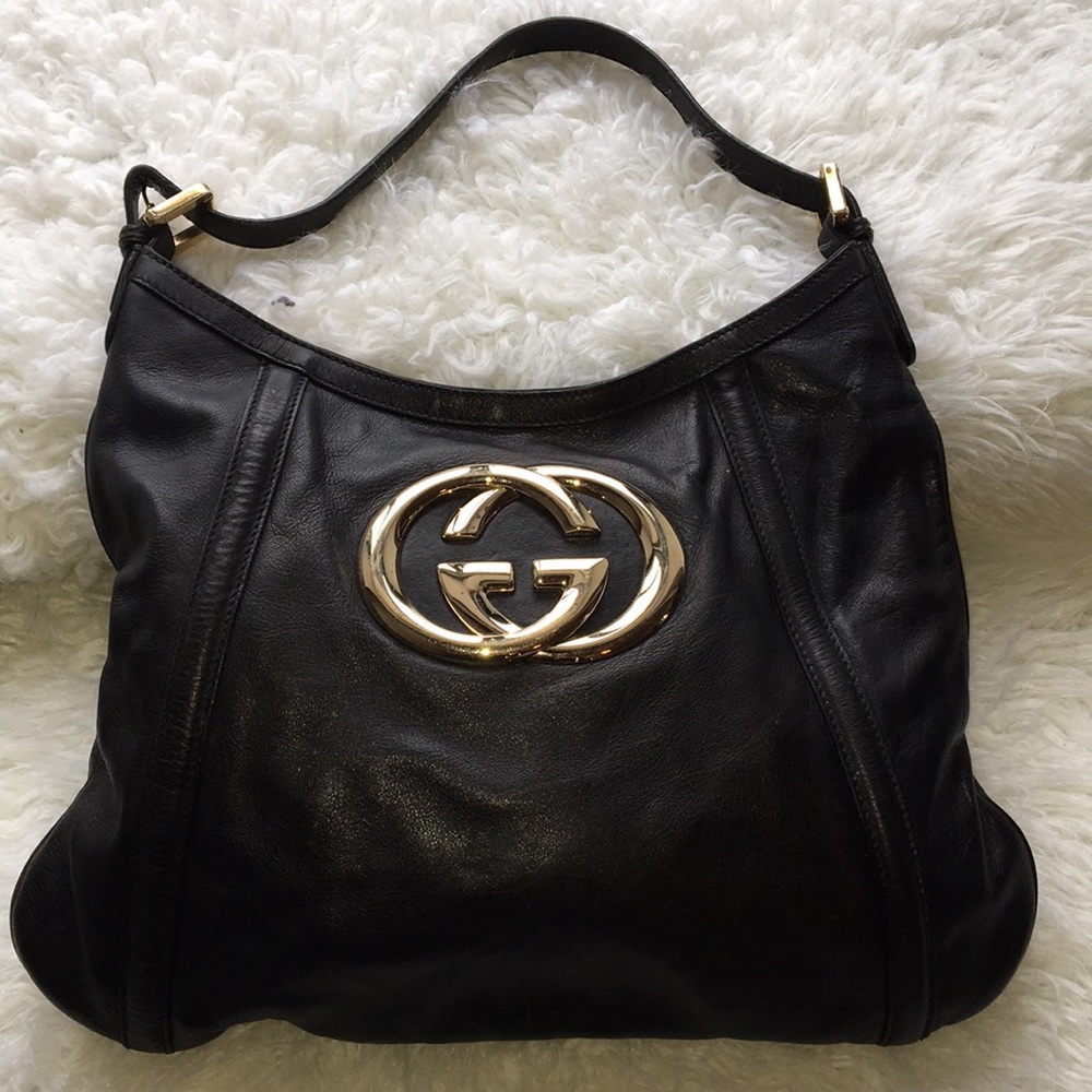 Authentic Gucci BRiTT Black Hobo Handbag